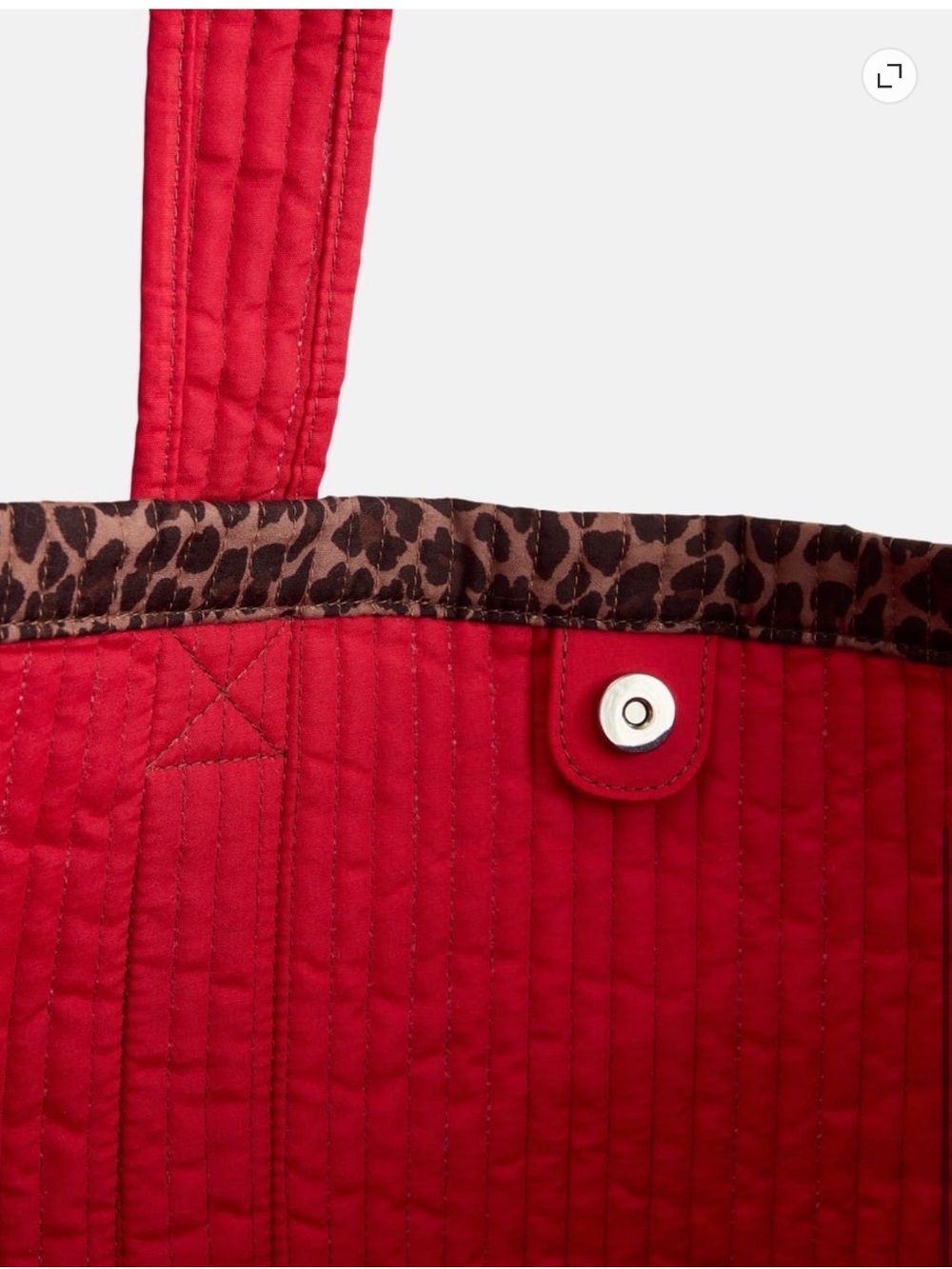 Viral no boundaries quilted tote bag leopard with red trim WALMART - Picture 3 of 6